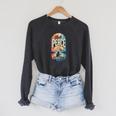 Find Peace Paddle On Canoe Mountain Sunset Raglan Sleeve Sweatshirt Dark Grey Heather Find Peace Paddle On Canoe Mountain Sunset Raglan Sleeve Sweatshirt Dark Grey Heather