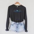 Kayaking Heartbeat Shirt Cool Canoe Boating Kayaks Raglan Sleeve Sweatshirt Dark Grey Heather