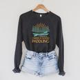 Kayaking Outdoor Water Sports Canoeing Paddle Kayak Raglan Sleeve Sweatshirt Dark Grey Heather