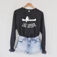 Lake Superior Bear Canoe Upper Peninsula For Yooper Raglan Sleeve Sweatshirt Dark Grey Heather
