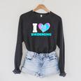 I Love Swimming Swimmer Swim Raglan Sleeve Sweatshirt Dark Grey Heather I Love Swimming Swimmer Swim Raglan Sleeve Sweatshirt Dark Grey Heather