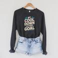Masters Swimmer Cool Down Workout Humor Bold Swimming Raglan Sleeve Sweatshirt Dark Grey Heather