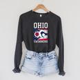 Ohio Flag Swimming Team Swim Swimmer US State Raglan Sleeve Sweatshirt Dark Grey Heather