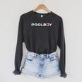 Pool Boy Swimming Pool Lifeguard Raglan Sleeve Sweatshirt Dark Grey Heather Pool Boy Swimming Pool Lifeguard Raglan Sleeve Sweatshirt Dark Grey Heather