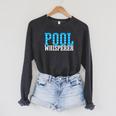 Pool Guy Pool Whisperer Boy Men Swimming Pool Raglan Sleeve Sweatshirt Dark Grey Heather