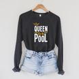 Queen Of The Pool Swimmers Swimming Swimmer Raglan Sleeve Sweatshirt Dark Grey Heather Queen Of The Pool Swimmers Swimming Swimmer Raglan Sleeve Sweatshirt Dark Grey Heather