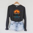 Real Grandmas Go Kayaking Yak Kayak Women Canoe Kayaker Raglan Sleeve Sweatshirt Dark Grey Heather