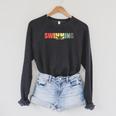Retro Swimming Vintage Swimming Swimmer Raglan Sleeve Sweatshirt Dark Grey Heather Retro Swimming Vintage Swimming Swimmer Raglan Sleeve Sweatshirt Dark Grey Heather
