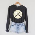 Retro Vintage Canoe Paddles Crossing Canoe & Kayaking Raglan Sleeve Sweatshirt Dark Grey Heather