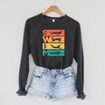 Retro Vintage Swimming For Swimmers Raglan Sleeve Sweatshirt Dark Grey Heather Retro Vintage Swimming For Swimmers Raglan Sleeve Sweatshirt Dark Grey Heather