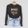 Rowing Canoe Kajak Life Is Better On The River Raglan Sleeve Sweatshirt Dark Grey Heather Rowing Canoe Kajak Life Is Better On The River Raglan Sleeve Sweatshirt Dark Grey Heather