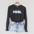 See You At The Pool Summer Swimming Pool Raglan Sleeve Sweatshirt Dark Grey Heather