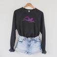 Silhouette Icon Swimmer Stuff Girls Swimming Raglan Sleeve Sweatshirt Dark Grey Heather