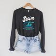 Swim Coach Swimming Lesson Sport Professional Instructor Raglan Sleeve Sweatshirt Dark Grey Heather