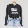 Swim Dad Art For Dad Father Men Swim Team Dad Swimming Coach Raglan Sleeve Sweatshirt Dark Grey Heather