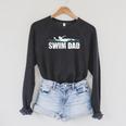Swim Dad Support Swimming Father Sport Raglan Sleeve Sweatshirt Dark Grey Heather
