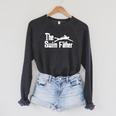 The Swim Father Swimming Dad Swimmer Raglan Sleeve Sweatshirt Dark Grey Heather The Swim Father Swimming Dad Swimmer Raglan Sleeve Sweatshirt Dark Grey Heather