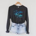 Swim Mom Swimming Cute Raglan Sleeve Sweatshirt Dark Grey Heather Swim Mom Swimming Cute Raglan Sleeve Sweatshirt Dark Grey Heather