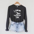 Swimming Competitive Freestyle Swim For Swimmer Raglan Sleeve Sweatshirt Dark Grey Heather Swimming Competitive Freestyle Swim For Swimmer Raglan Sleeve Sweatshirt Dark Grey Heather