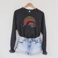 Swimming Retro Vintage 80s Style Swimmer Raglan Sleeve Sweatshirt Dark Grey Heather Swimming Retro Vintage 80s Style Swimmer Raglan Sleeve Sweatshirt Dark Grey Heather
