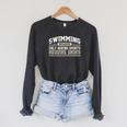Swimming Saying Swimmer Humor Swim Raglan Sleeve Sweatshirt Dark Grey Heather