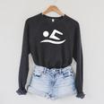 Swimming Silhouette Logo Raglan Sleeve Sweatshirt Dark Grey Heather Swimming Silhouette Logo Raglan Sleeve Sweatshirt Dark Grey Heather
