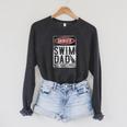 Swimming Swimmer DANGER Swim Dad Raglan Sleeve Sweatshirt Dark Grey Heather