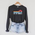 Swimming Swimmer Eat My Bubbles Swim Retro Raglan Sleeve Sweatshirt Dark Grey Heather