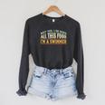 Swimming Swimmer Eating Swim Raglan Sleeve Sweatshirt Dark Grey Heather