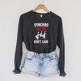 Synchronized Swimming Art For Men Women Synchronized Swim Raglan Sleeve Sweatshirt Dark Grey Heather