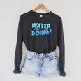 Water You Doing Sea Swimming Swimming Pool Raglan Sleeve Sweatshirt Dark Grey Heather Water You Doing Sea Swimming Swimming Pool Raglan Sleeve Sweatshirt Dark Grey Heather