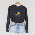 Women's Golden Retriever Swimming Raglan Sleeve Sweatshirt Dark Grey Heather Women's Golden Retriever Swimming Raglan Sleeve Sweatshirt Dark Grey Heather