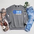 2 Sided Print Swimming Teacher Swim Instructor Swim Lessons Raglan Sleeve Sweatshirt Deep Heather