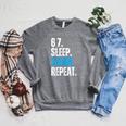 67 Sleep Swim Repeat Swimming Swimmer 67 Meme Raglan Sleeve Sweatshirt Deep Heather