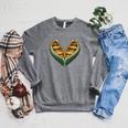 Canoe Heart Cute Minimalist Paddling Adventure Raglan Sleeve Sweatshirt Deep Heather