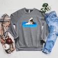 Cat Swimming Pool Raglan Sleeve Sweatshirt Deep Heather