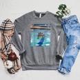 Competitive Swim Team Funny Kitty Cat Swimming Raglan Sleeve Sweatshirt Deep Heather Competitive Swim Team Funny Kitty Cat Swimming Raglan Sleeve Sweatshirt Deep Heather