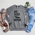 Eat Sleep Canoe Repeat Canoeing Outdoors Raglan Baseball Tee Raglan Sleeve Sweatshirt Deep Heather