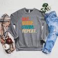 Eat Sleep Swim Repeat Pool Swimmer Water Polo Swimming Raglan Sleeve Sweatshirt Deep Heather Eat Sleep Swim Repeat Pool Swimmer Water Polo Swimming Raglan Sleeve Sweatshirt Deep Heather