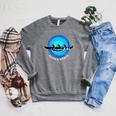 Kai Outrigger Canoe Hawaii Aloha State Paddling Retro Raglan Sleeve Sweatshirt Deep Heather