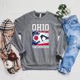 Ohio Flag Swimming Team Swim Swimmer US State Raglan Sleeve Sweatshirt Deep Heather