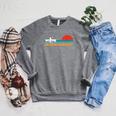 Paddling Canoe Retro Vintage For Canoeists And Paddle Raglan Sleeve Sweatshirt Deep Heather
