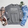 Swim Coach The Man The Myth The Legend Swimming Coach Raglan Sleeve Sweatshirt Deep Heather Swim Coach The Man The Myth The Legend Swimming Coach Raglan Sleeve Sweatshirt Deep Heather