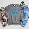 Swim Hair Dont Care Swimming Attitude T Shirt Raglan Sleeve Sweatshirt Deep Heather Swim Hair Dont Care Swimming Attitude T Shirt Raglan Sleeve Sweatshirt Deep Heather
