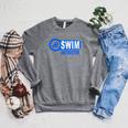 Swim Instructor Swimming Teacher Classes Raglan Sleeve Sweatshirt Deep Heather