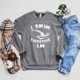 Swimming Competitive Freestyle Swim For Swimmer Raglan Sleeve Sweatshirt Deep Heather Swimming Competitive Freestyle Swim For Swimmer Raglan Sleeve Sweatshirt Deep Heather