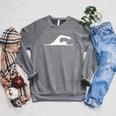 Swimming Float Raglan Sleeve Sweatshirt Deep Heather Swimming Float Raglan Sleeve Sweatshirt Deep Heather
