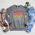 Swimming Pool Diving Sport Swimmer Swim Hair Dont Care Raglan Sleeve Sweatshirt Deep Heather