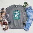 Swimming Quote Zombies Can't Swim For Swimmer Raglan Sleeve Sweatshirt Deep Heather