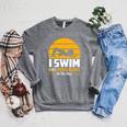 Swimming Swimmer Swim Team So I Don't Punch Raglan Sleeve Sweatshirt Deep Heather